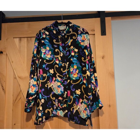 Vintage Lot of 5 Dian Von Furstenberg Size 1X Silk Button Embroidered Shirt - Picture 6 of 16